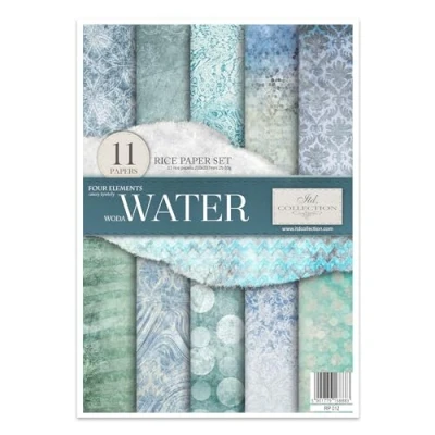 Image of ITD Collection Rice Paper Creative Set, A4, for Decoupage, Sheets 29.7 x 21 cm, Multi Coloured (Four Elements Water)