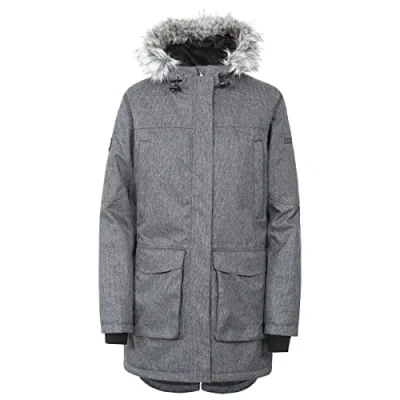 Image of Trespass Womens Tp75 Thundery Jacket, Black/Silver Grey, 12 EU