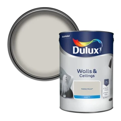 Image of Dulux Walls &amp; Ceilings Matt Emulsion Paint Pebble Shore 5L