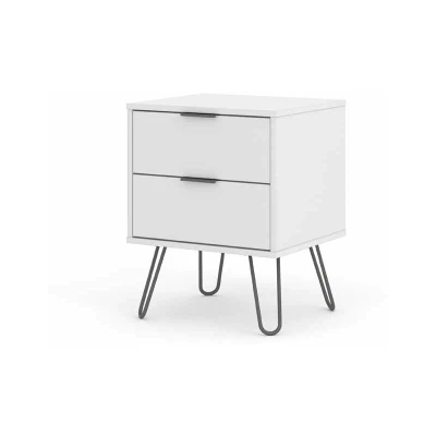 Image of Core Products Augusta White 2 Drawer Bedside Cabinet
