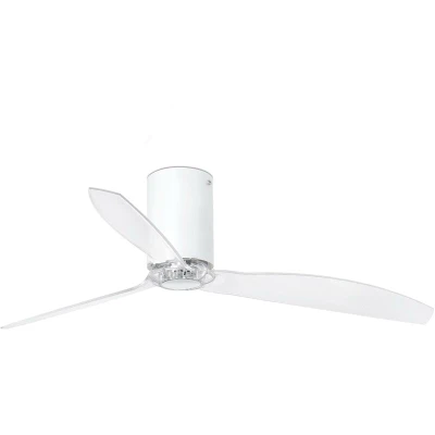 Image of Mini Medium Ceiling Fan Matt White, Clear Optional LED Light Sold Separately