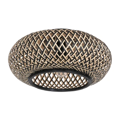 Image of Maze Cylindrical Ceiling Light Brown With Black