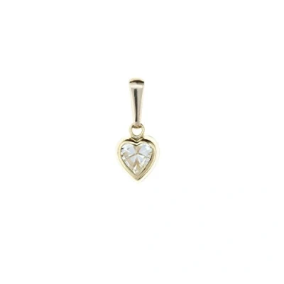 Image of Funkyrox 9ct Yellow Gold rubover heart shape cubic zirconia cz pendant without chain