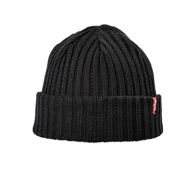 Image of Levi&#039;s Unisex Ribbed Beanie Beanie, Black, One size