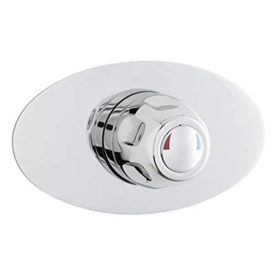 Image of Nuie VSQ3 Commercial ǀ Modern Bathroom Concealed Sequential Thermostatic Shower Valve with Round Handle, 110mm x 200mm, Chrome, Silver