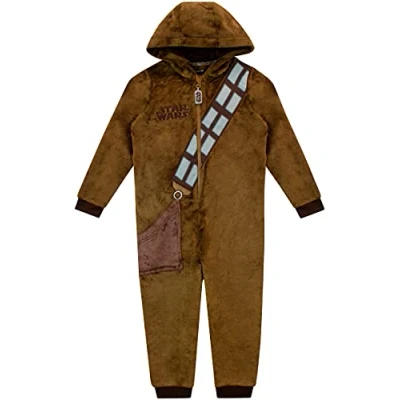 Image of Star Wars Boys Onesie Chewbacca Brown 7 8 Years