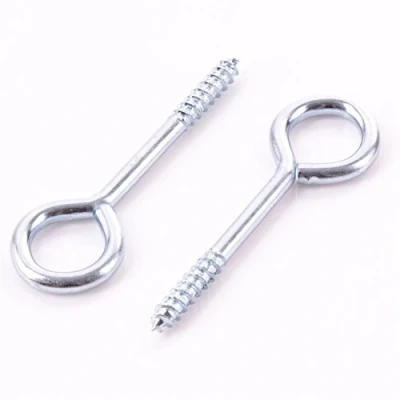 Image of Pack of 10 Small 2&quot;/50mm Zinc Plated Screw in Vine Eye Hooks Garden Fence/Wall