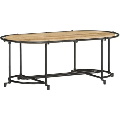 Image of vidaXL Coffee Table 110x55x40 cm Solid Wood Rough Mango