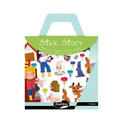 Image of Maildor Ref 566401O Stick&#039; Story Sticker Pack Farm Designs Contains 2 Background Boards &amp; 4 Sheets of Stickers Removable Tell A