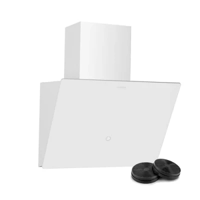 Image of KLARSTEIN MaxAir Cooker Hood Compact 50cm Kitchen Extractor, Touch Control, 183 336 m3/h Air Flow, A++ Energy Efficiency, LED Lighting, Dual Ventilation, White