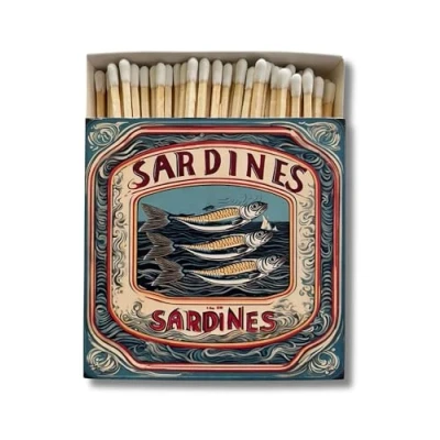 Image of Curator Home Luxury Gift Long Safety Matches I Stylish Square Matchbox (Sardines)