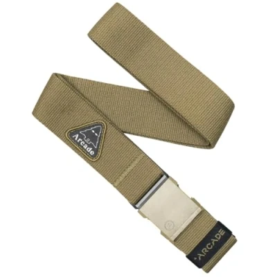 Image of Arcade Belts A2 Unisex Adventure Belt: Heavy Duty Stretch, Metal Free Buckle, Pow X Joseph Toney Black/Charcoal, Standard (Up to 40&quot;); 1.5&quot; Wide