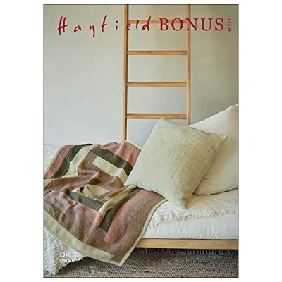 Image of Hayfield Bonus DK: Log Cabin Blanket &amp; Cushion Knitting Pattern 10257