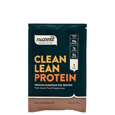 Image of Nuzest Clean Lean Pea Protein Rich Chocolate Vegan Powder Complete Amino Acid Profile Plant Based Workout &amp; Recovery Fuel All Natural Food Supplement 25g Sachet (1 Serving)