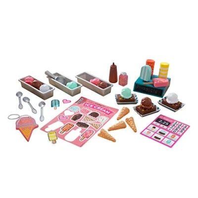 Image of KidKraft Ice Cream Shop Playset with Scoops, Brownies and Magnets, Toys for Kids, Accessory Kids&#039; Kitchen, Play Kitchen Accessories, Toys, 53539