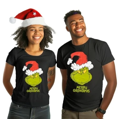 Image of The Grinch T Shirt for Men and Women Unisex Top Crew Neck Short Sleeve black, M