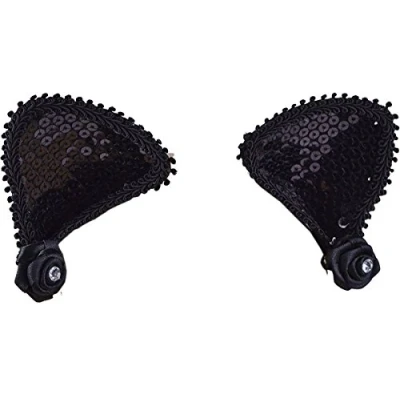 Image of Bristol Novelty MD210 Cat Ears on Hair Clip Pack of 1, Womens, Black/Silver, One Size