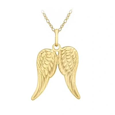 Image of Carissima Gold Women&#039;s 9ct Yellow Angel Wings Pendant on Prince of Wales Chain Necklace 46cm/18&quot;