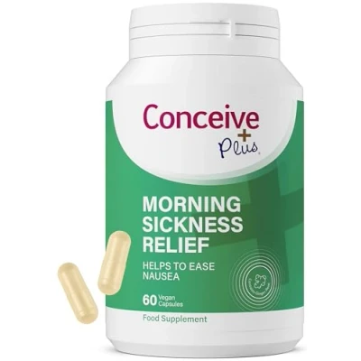 Image of Conceive Plus Morning Sickness Relief Pure Dried Ginger Powder Nausea, Motion, and Stomach Discomfort for Pregnancy Essential Expecting Moms Non GMO 60 Vegan Capsules