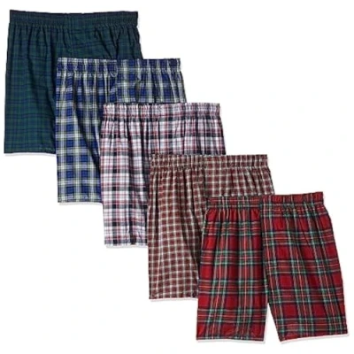 Image of Hanes Ultimate Men&#039;s Big Tartan Boxers Multiple Packs and Colors, Assorted 5 Pack, Medium