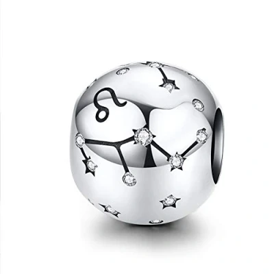 Image of 925 Sterling Silver Constellation Charm Leo Birthday Anniversary Faith Letter Family DIY Christmas for Pandora Bracelet (Leo(7.23 8.22))