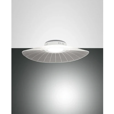 Image of Vela Integrated LED Semi Flush Light White Glass
