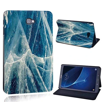 Image of FINDING Case Fit Samsung Galaxy Tab A A6 10.1 T580 T585 Tablet Printed PU Flip Leather Smart Lightweight Shell Stand Cover for (Tab T585, azul marble)
