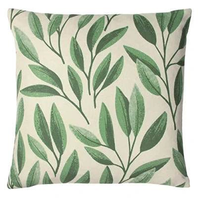 Image of Paoletti Laurel Cushion Dark Green Size 45 cm x