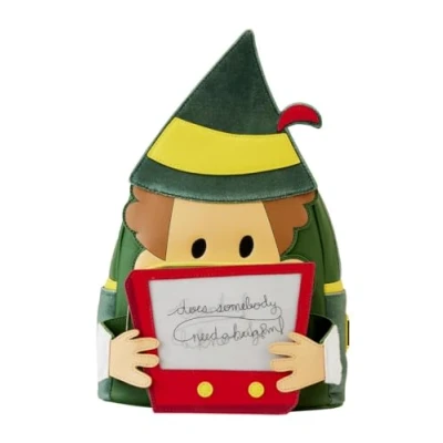 Image of Loungefly Elf 20th Anniversary Cosplay Lenticular Mini Backpack, Green, One Size, Backpack