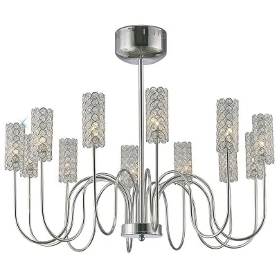 Image of Martina Pendant 12 Light G4 Polished Chrome/Crystal, NOT LED/CFL Compatible
