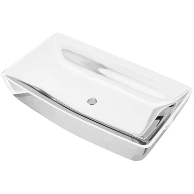 Image of vidaXL Wash Basin 71x38x13.5 cm Ceramic Silver