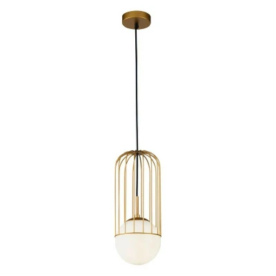 Image of Telford Cage Ceiling Pendant Lamp Gold, 1 Light, E27