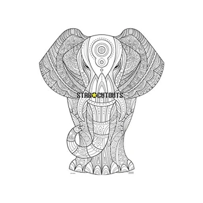 Image of STAR CUTOUTS SCC013 Elephant Relax Colour Craft &amp; Keep Cardboard Cutout/Standee/Standup, Solid, Multicolour, Regular