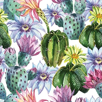 Image of Daisy 3 Ply Flowers Tissue Paper Napkins Serviettes for Decoupage Lunch 33 x 33cm Pack of 20 (Watercolour Exotic Flowers)