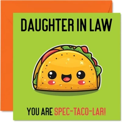 Image of Birthday Cards for Daughter in law Spec Taco lar Funny Happy Card from Mum Dad Law, Gifts, 145mm x Joke Greeting Women Her
