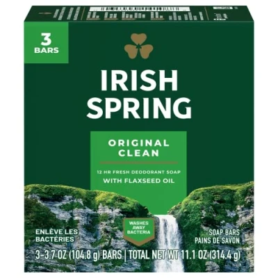 Image of Colgate Palmolive Co 14177 &quot;Irish Spring&quot; Original Scent Deodorant Bath Soap 3.75 Oz, 3 Count by