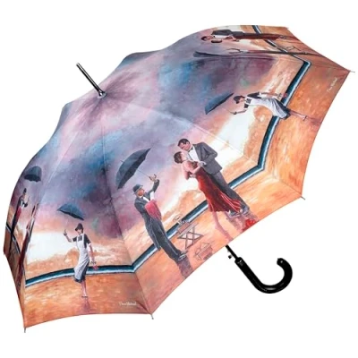 Image of VON LILIENFELD Theo Michael Hommage to the Singing Butler Automatic Open Umbrella, Multicolored, 88/100, Umbrella cane