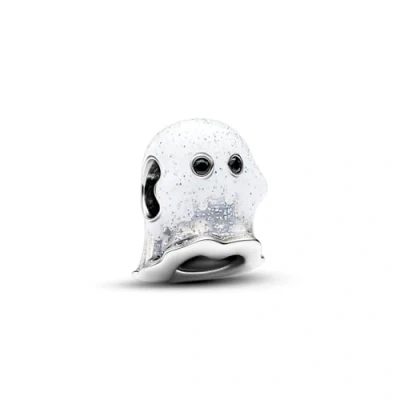 Image of Pandora Moments Im Dunkeln leuchtendes Boo,das Gespenst Charm aus Sterling Silber mit künstlichem Kristall,Kompatibel Armbänder,793404C01, Enamel, crysta