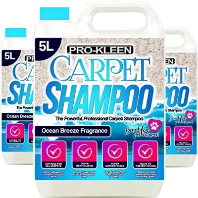 Image of Pro Kleen Professional Carpet &amp; Upholstery Shampoo 15L Ocean Fragrance High Concentrate Cleaning Solution Suitable For All Machines