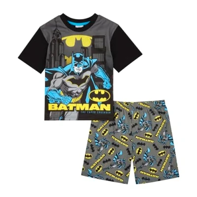 Image of DC Comics Boys Batman Pyjamas Pjs Set, Official Gifts 2 3 Years Black