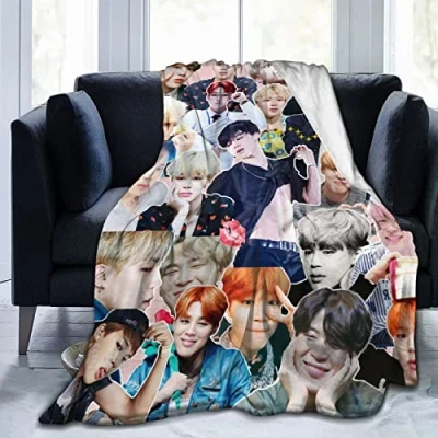 Image of Blanket Jimin Soft and Comfortable Wool Fleece Throw Blankets for Sofa Office car Camping Yoga Travel Home Decoration Cozy Plush Beach Gift