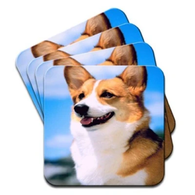 Image of Corgi Dog Close Up Set of 4 Coasters