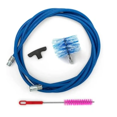 Image of Baretto Kit 3 Metres 80mm Nylon Pellet Brush Cleaning for Stove with Pipes, Flue Pipe Curves
