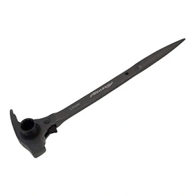Image of 17 x 21mm Ratchet Scaffold PODGER Spanner Scaffolding PRY BAR Wrench Claw Hammer