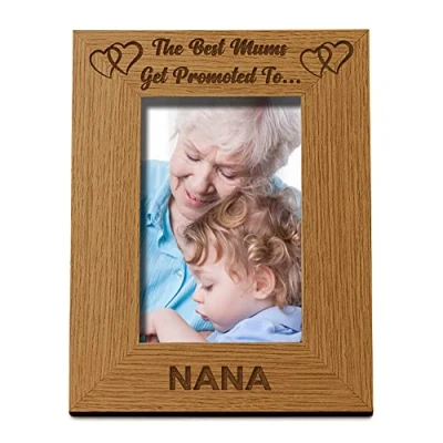 Image of ukgiftstoreonline Best Mums Get Promoted To Nana Portrait Photo Frame (5 x 7 Inch)