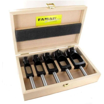 Image of FAMAG 5PCS Disc and Plug Cutter Set in Wooden Box, 1616505