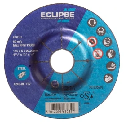 Image of Eclipse Professional Tools A24S115 Depressed Centre Grinding Wheel (115 x 6 22.23mm)