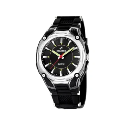 Image of Calypso Men&#039;s Quartz Watch with Black Dial Analogue Display and Plastic Strap K5560/2