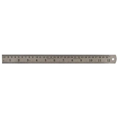 Image of Duratool D03076 300 mm Satin Stainless Steel Ruler with Metric/Imperial Marking