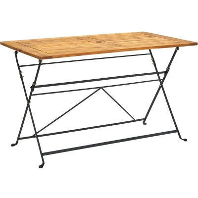 Image of vidaXL Folding Garden Table 120x70x74 cm Solid Acacia Wood
